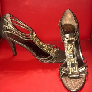 Copper sandal heels!